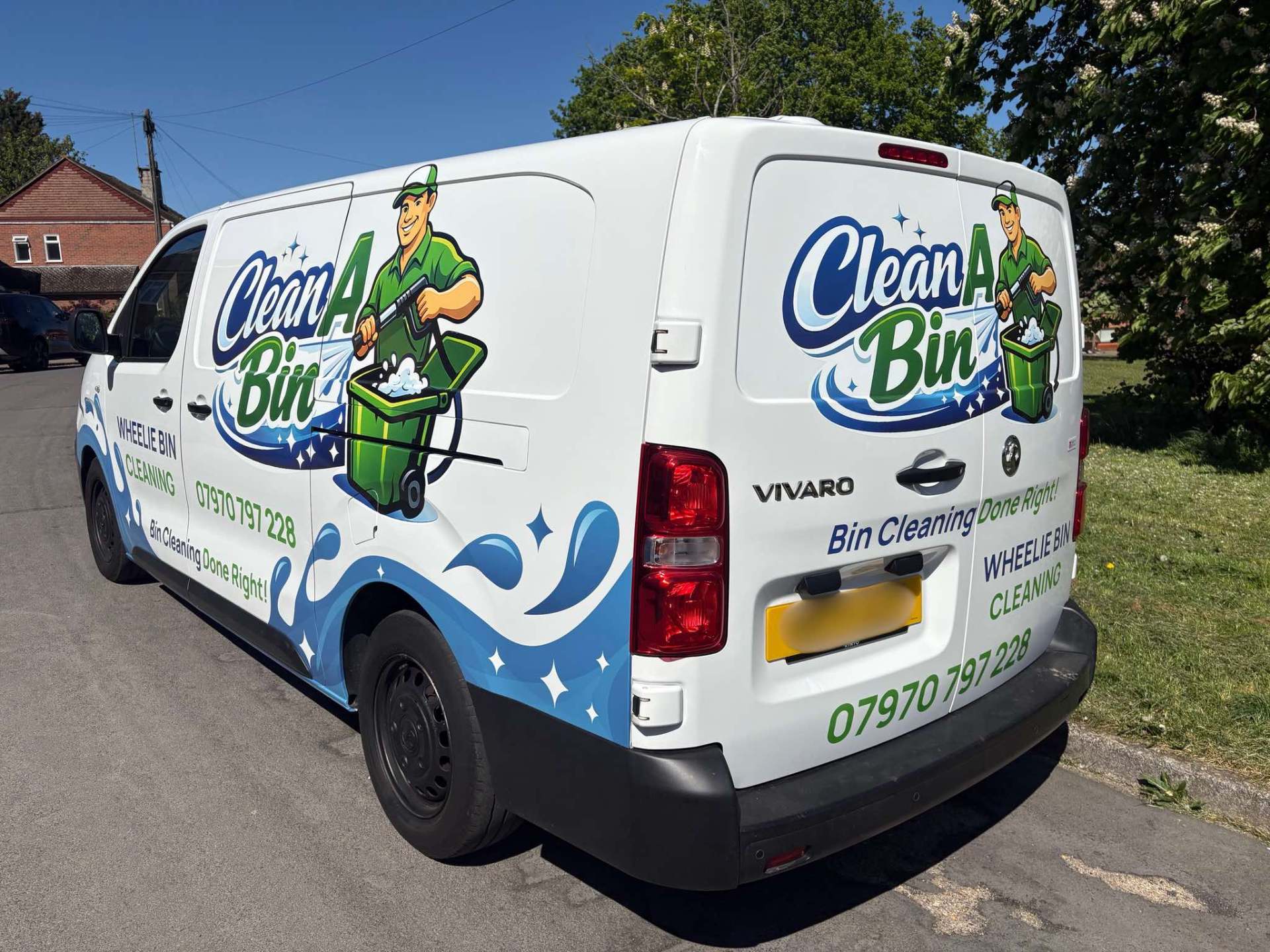 CLEAN A BIN branded van – wheelie bin cleaning service Essex
